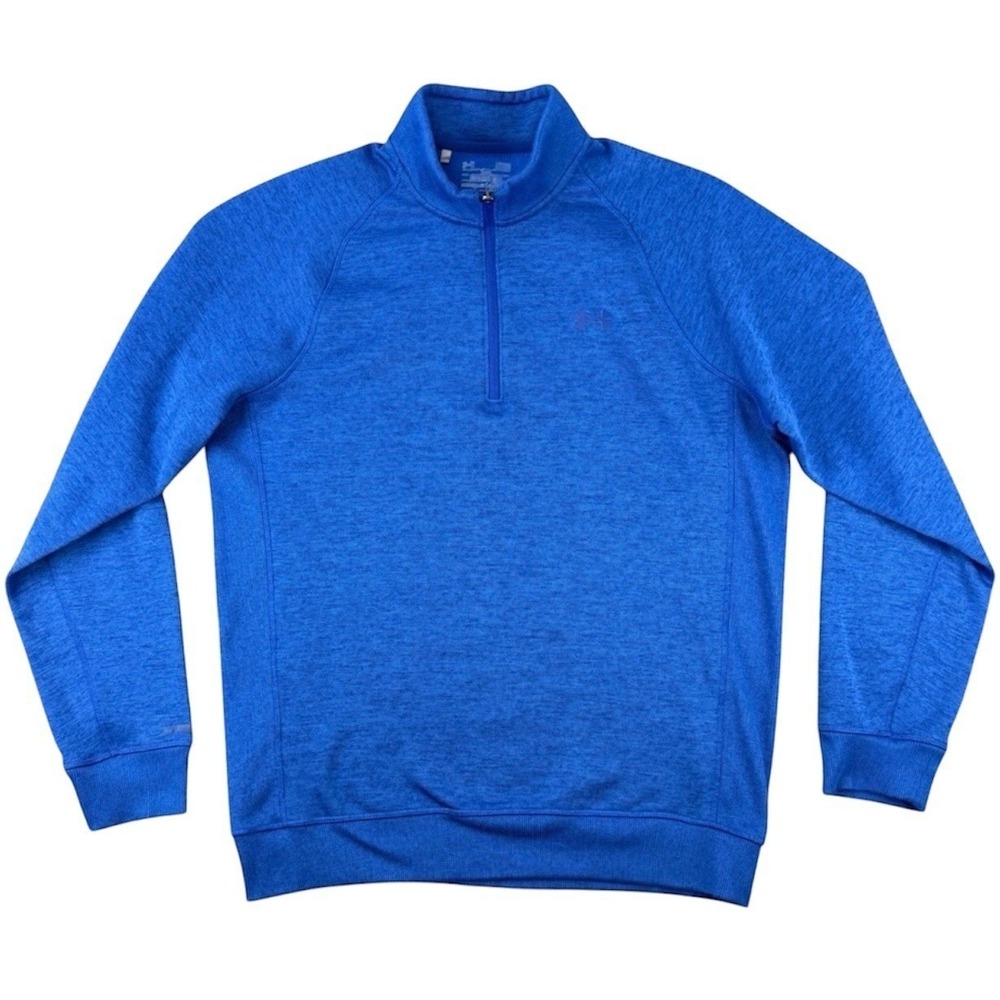 Under Armour Storm Men's Large Blue 1/4 Zip Pullover Sweater Long Sleeve